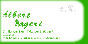 albert mageri business card